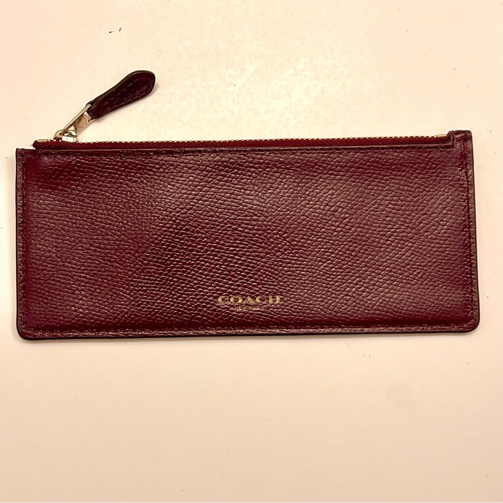 Coach Burgundy Leather Wallet insert